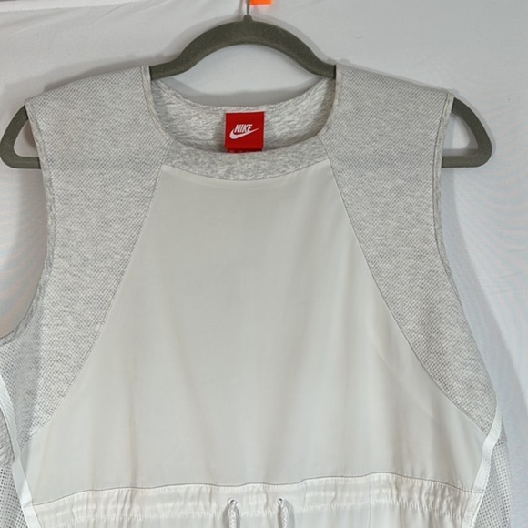 Nike White & Grey Tank Top with Front Strings & Front Mesh - Picture 2 of 7